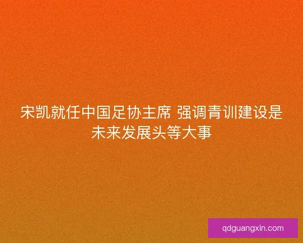 宋凯就任中国足协主席 强调青训建设是未来发展头等大事